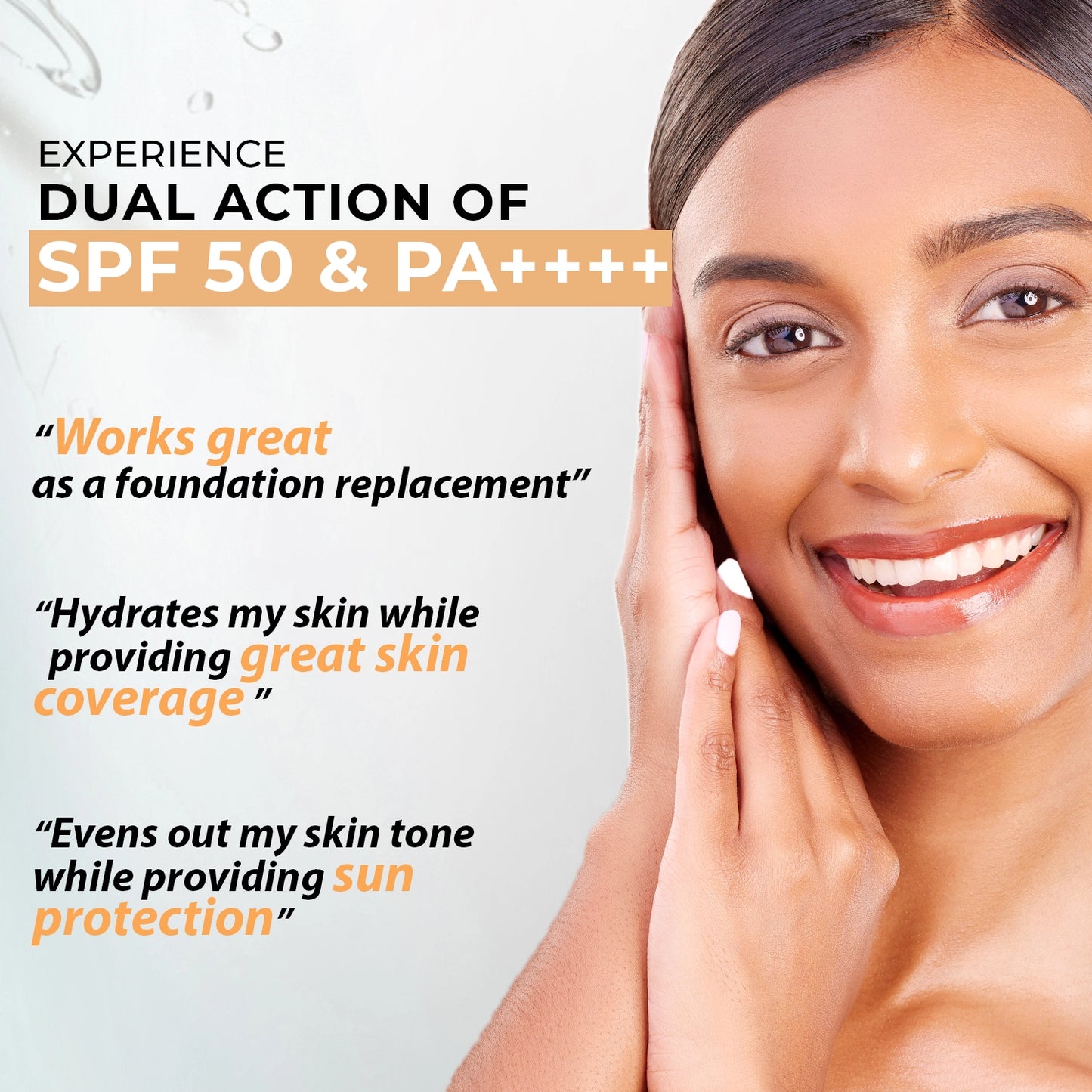 Tinted Sunscreen SPF 50+ PA++++ | Sun Protection for Mature & Dull Skin 50ml (Pack of 2)