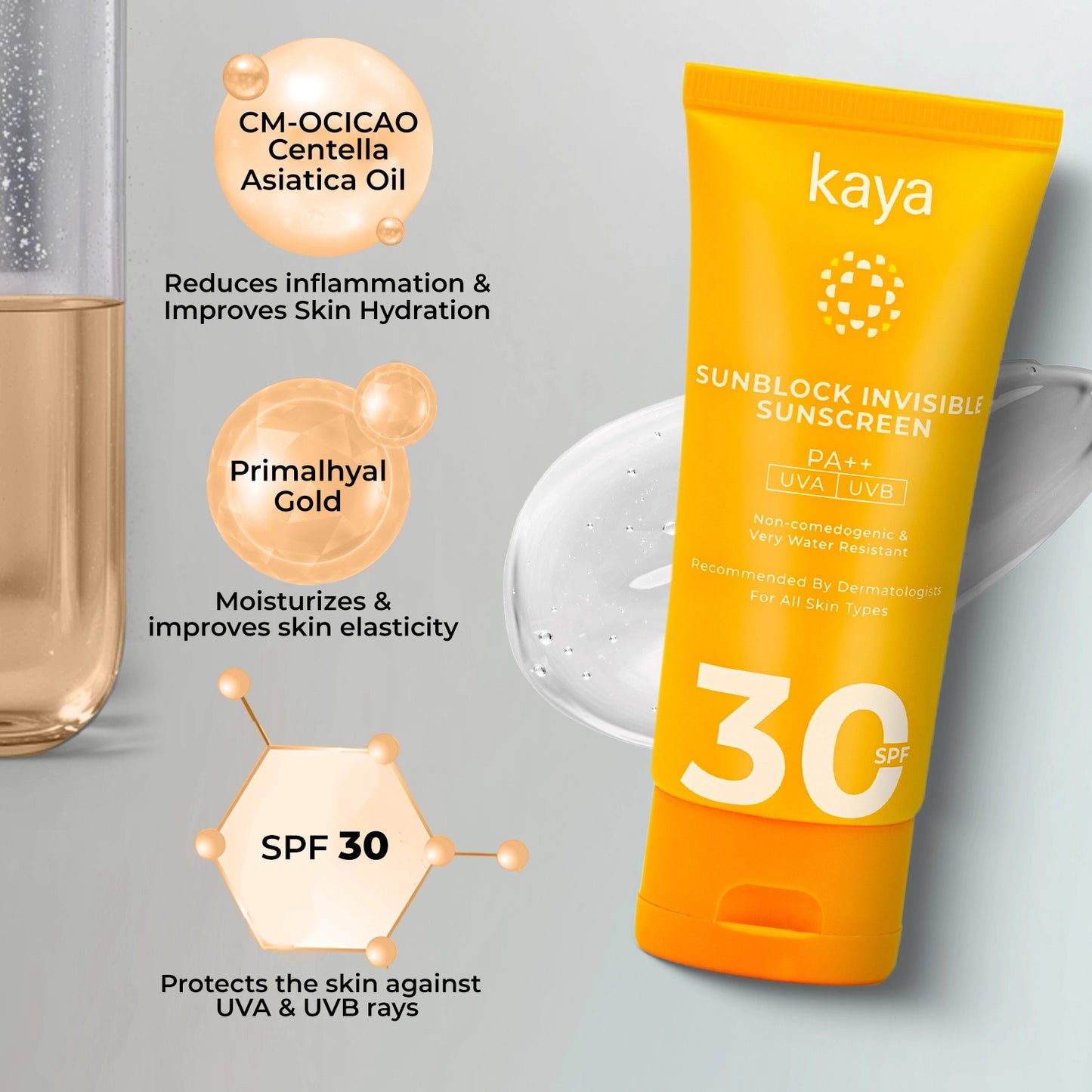 Invisible Sunscreen Gel SPF 30 PA+++ | Sun Protection for Oily Skin 50ml (Pack of 2)