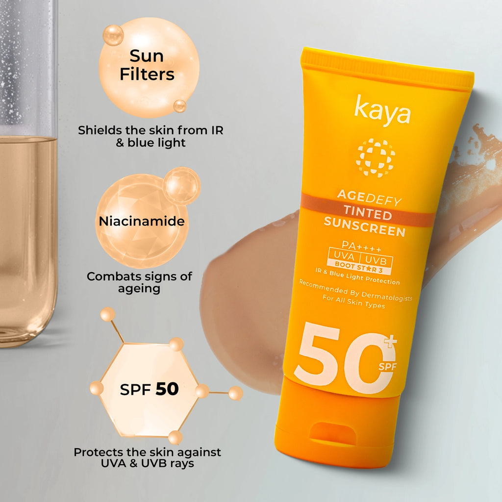 Tinted Sunscreen SPF 50+ PA++++ | Sun Protection for Mature & Dull Skin 50ml (Pack of 2)
