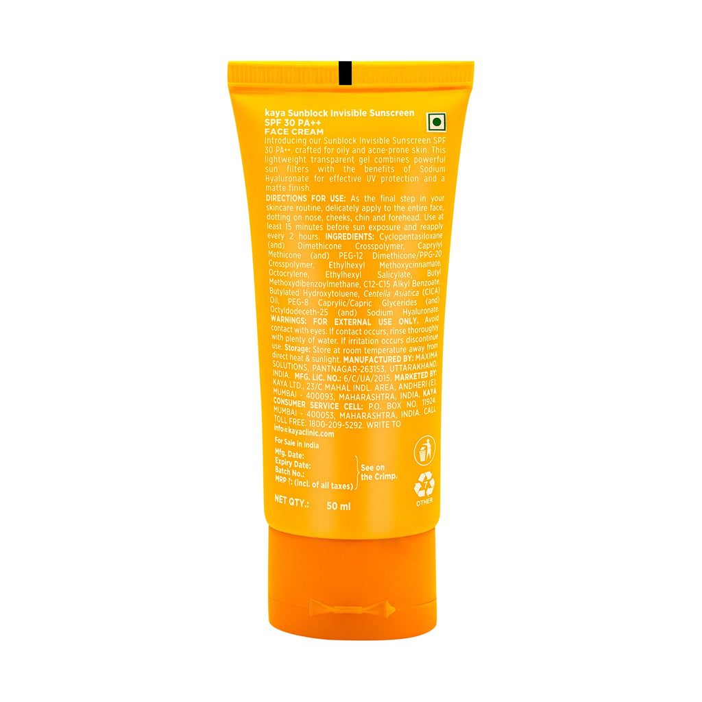 Invisible Sunscreen Gel SPF 30 PA+++ | Sun Protection for Oily Skin 50ml (Pack of 2)