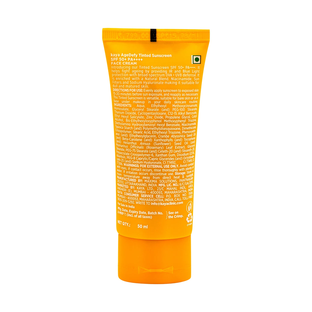 Tinted Sunscreen SPF 50+ PA++++ | Sun Protection for Mature & Dull Skin 50ml (Pack of 2)