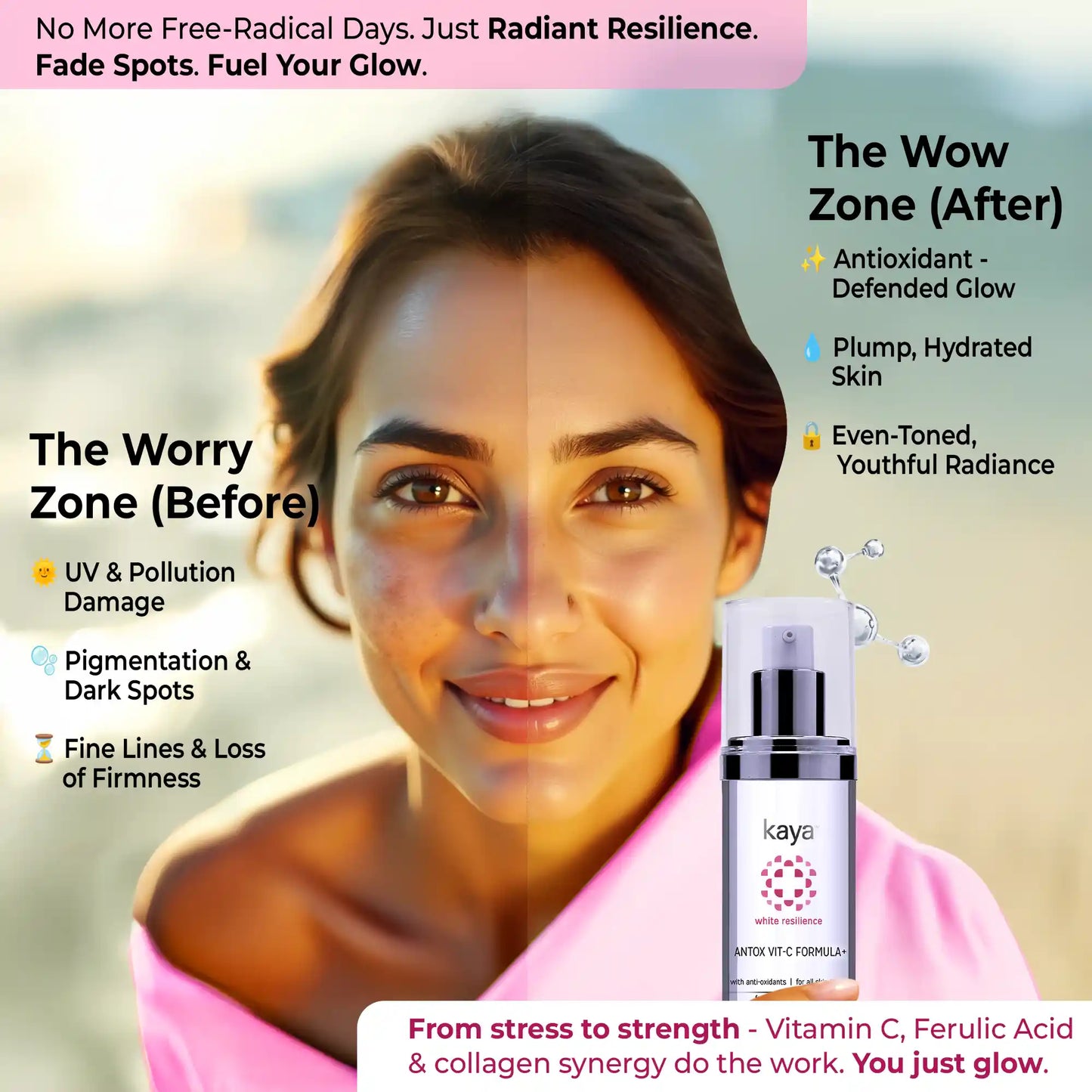 Kaya Antox Vit-C Serum | Antioxidant Defense, Brightening, Skin Renewal | 30ml