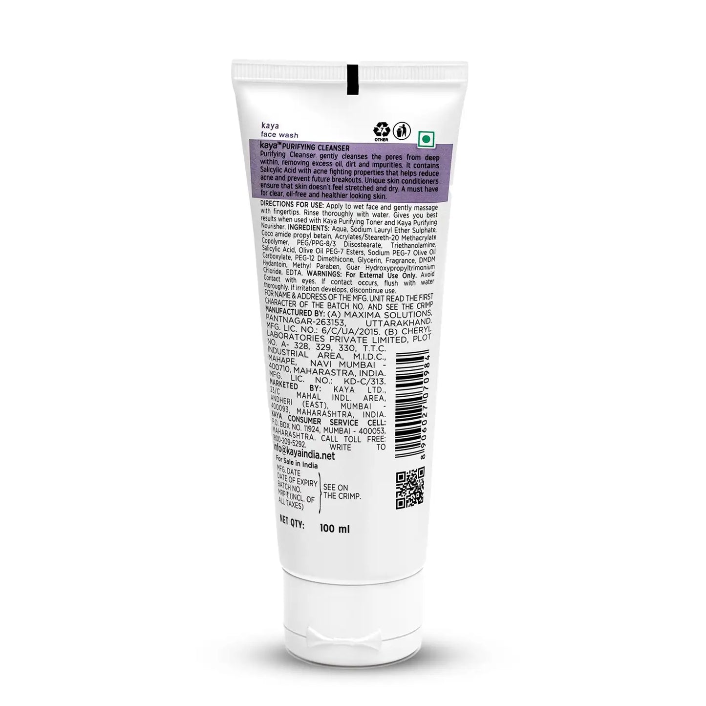 Salicylic Acid Purifying Cleanser | Acne Control Face Cleanser 100ml