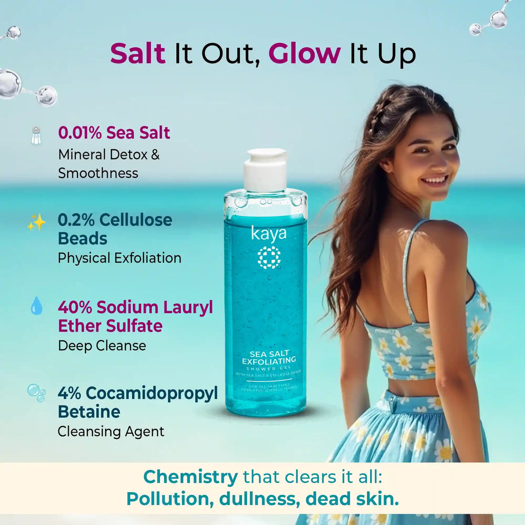 Seasalt Exfoliating Shower Gel | Skin Polishing Body Wash 240ml