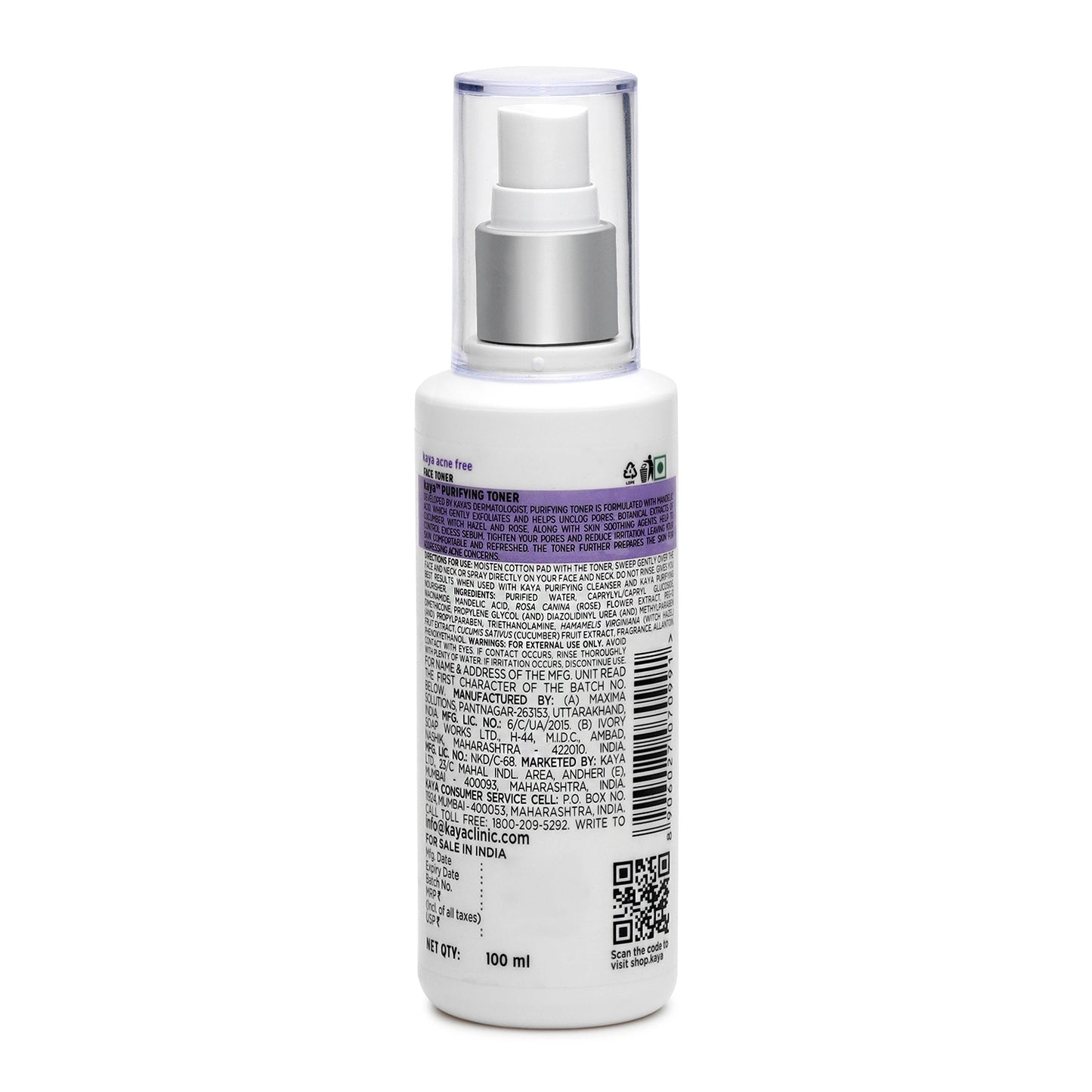 Purifying Toner | Soothing & Acne Control Face Toner 100ml