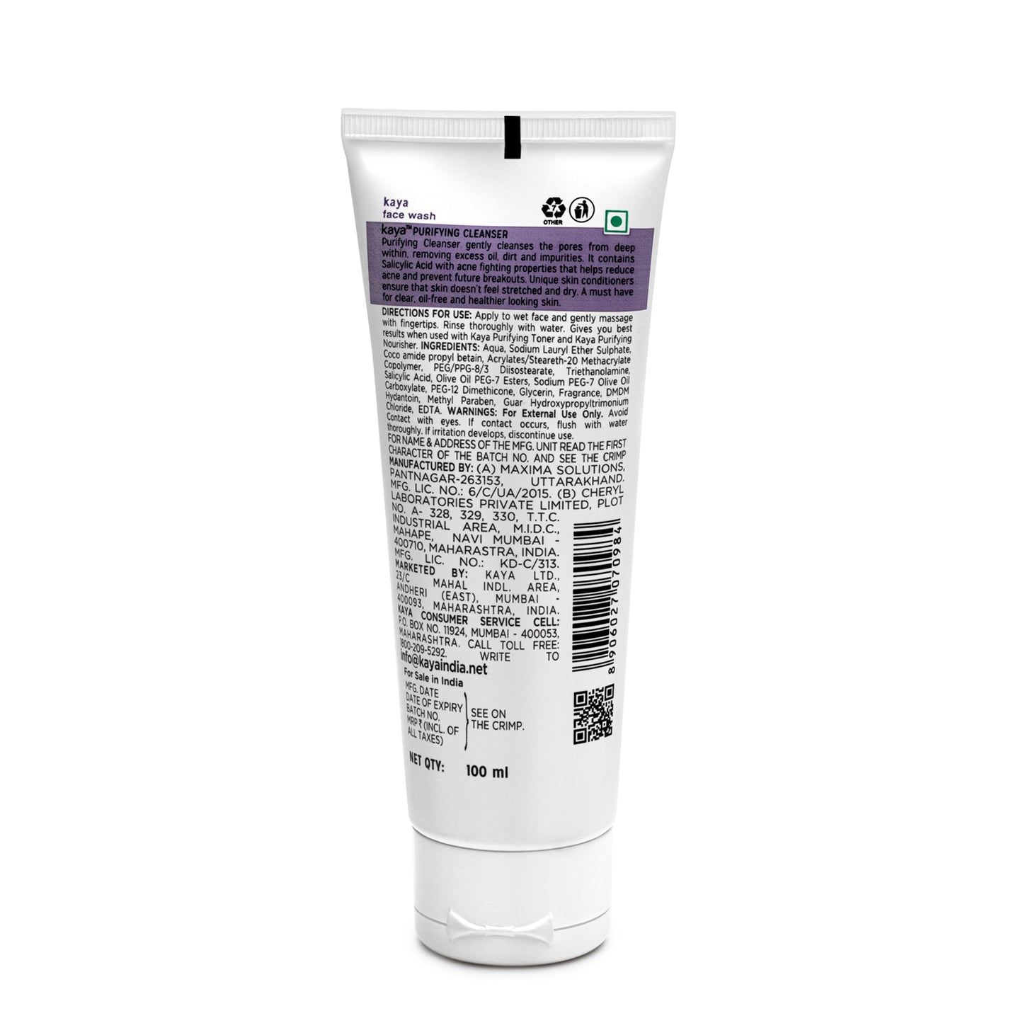 Purifying Cleanser | Clarifying & Acne Care Face Cleanser 100ml