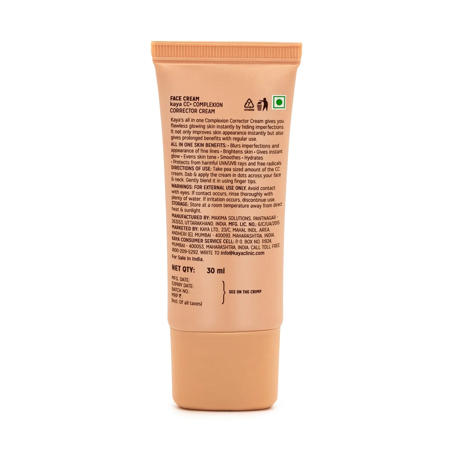 CC Cream SPF 25| Day Moisturizer & Sun Protection for Uneven Skin Tone 30ml(Pack of 2)