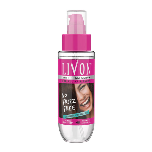 Livon Hair Serum For Women | All Hair Types | Smooth, Frizz-Free & Glossy Hair | With Argan Oil & Vitamin E | 100 ML