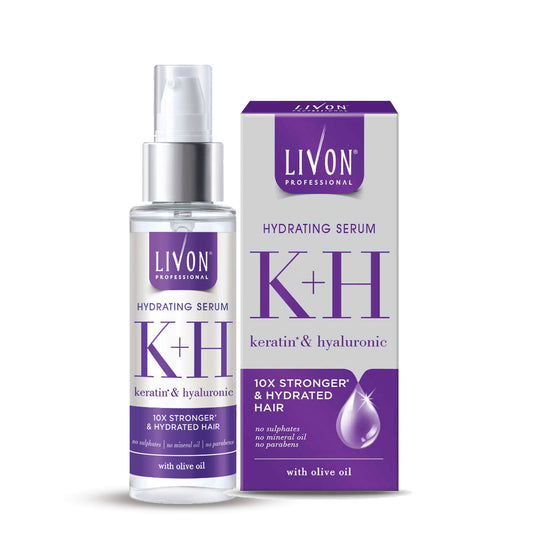 Livon Professional Hydrating Serum for Women & Men | For Hydrated, Stronger & Frizz-free Hair | With Keratin, Hyaluronic & Olive Oil | No Paraben, Sulphate or Mineral Oil | All Hair Types | 100ml