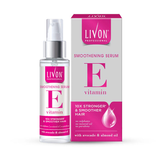 Livon Professional Smoothening Serum for Women & Men | For Smoother, Stronger & Frizz-Free Hair | With Vitamin E, Avocado & Almond Oil | No Paraben, Sulphate or Mineral Oil | All Hair Types | 100ml