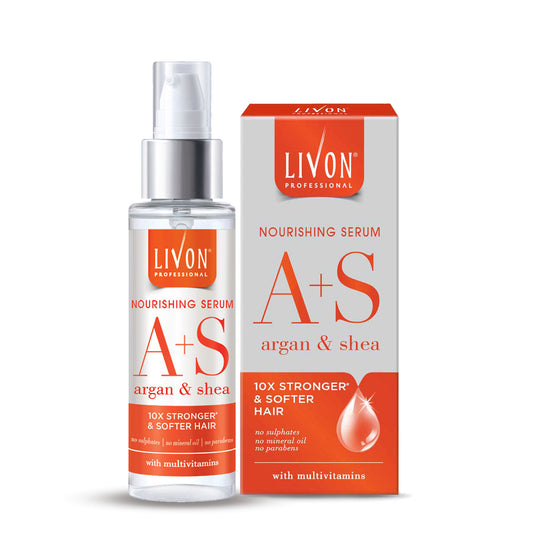 Livon Professional Nourishing Serum for Women & Men | For Softer, Stronger & Frizz-free Hair | With Argan, Shea & Multivitamins | No Paraben, Sulphate or Mineral Oil | All Hair Types | 100ml