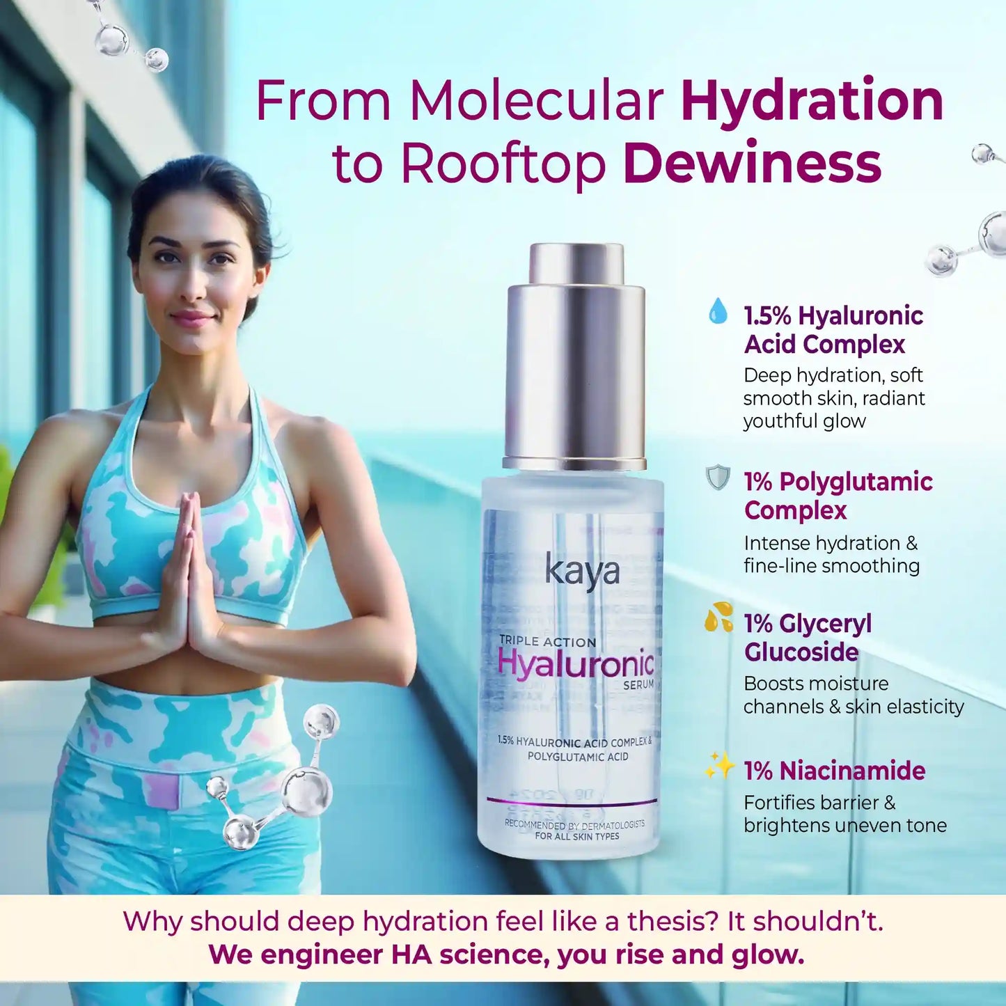 Triple Action Hyaluronic Acid Serum | Face Serum for Dry Skin  30ml