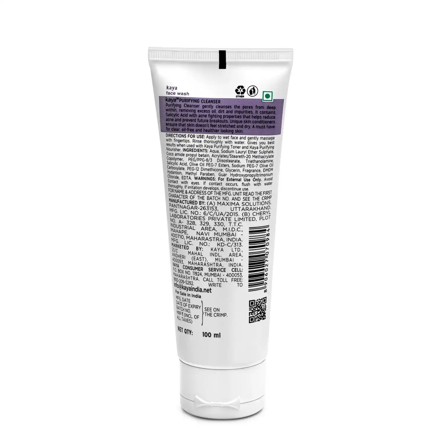 Salicylic Acid Purifying Cleanser | Acne Control Face Cleanser 100ml (Pack of 2)